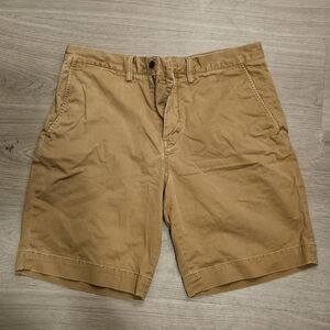 Ralph Lauren Tan Flat-Front Cotton Shorts